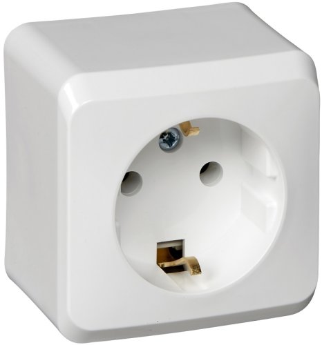 Розетка с заземлением накладная Systeme Electric Этюд 1-м. белый  картинка